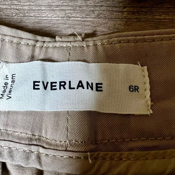 Everlane Womens Tan Pleated Organic Cotton Easy Wide Trench Pant Size 6R NWT - Picture 2 of 12
